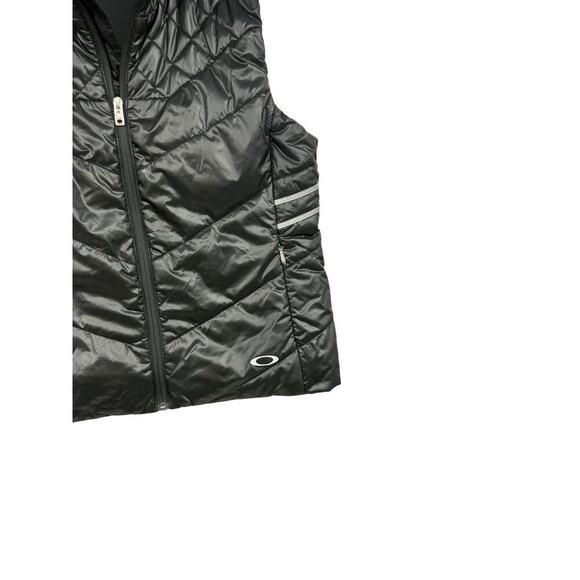 Oakley Black Puffer Vest Layer Fall Coat Womens Large - Picture 3 of 7
